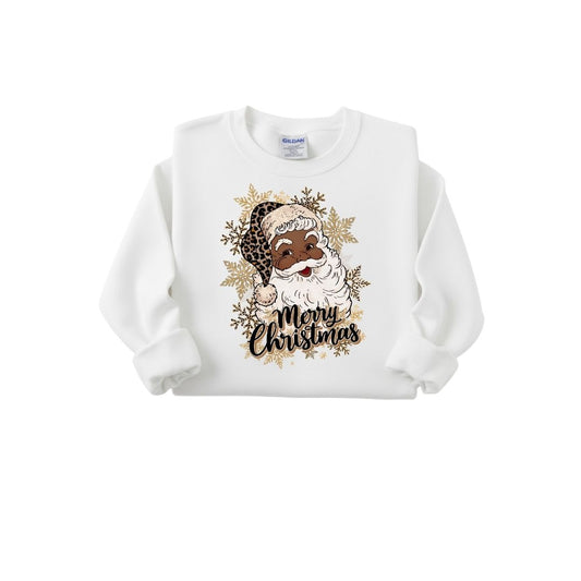 Black Santa Merry Christmas Sweatshirt