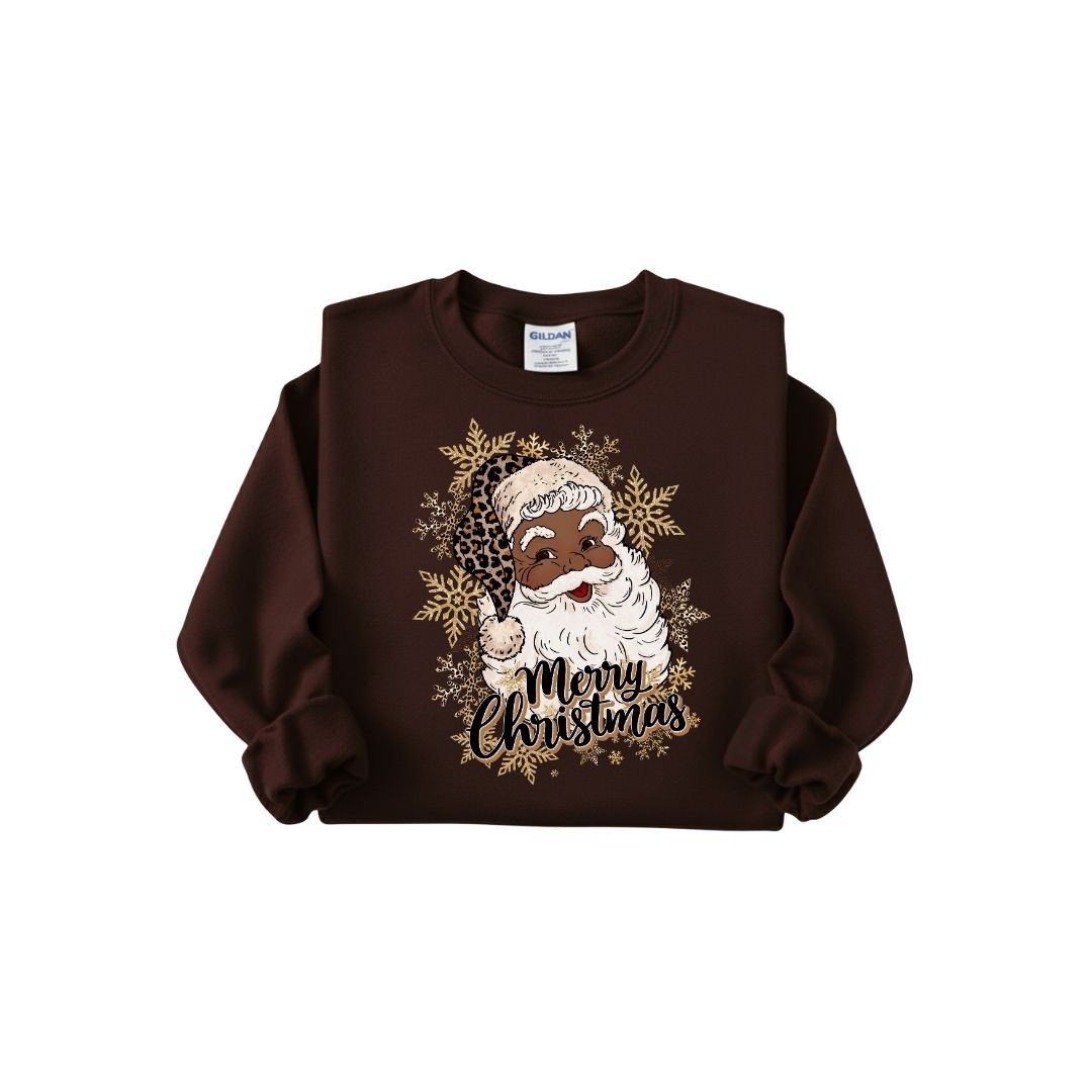 Black Santa Merry Christmas Sweatshirt