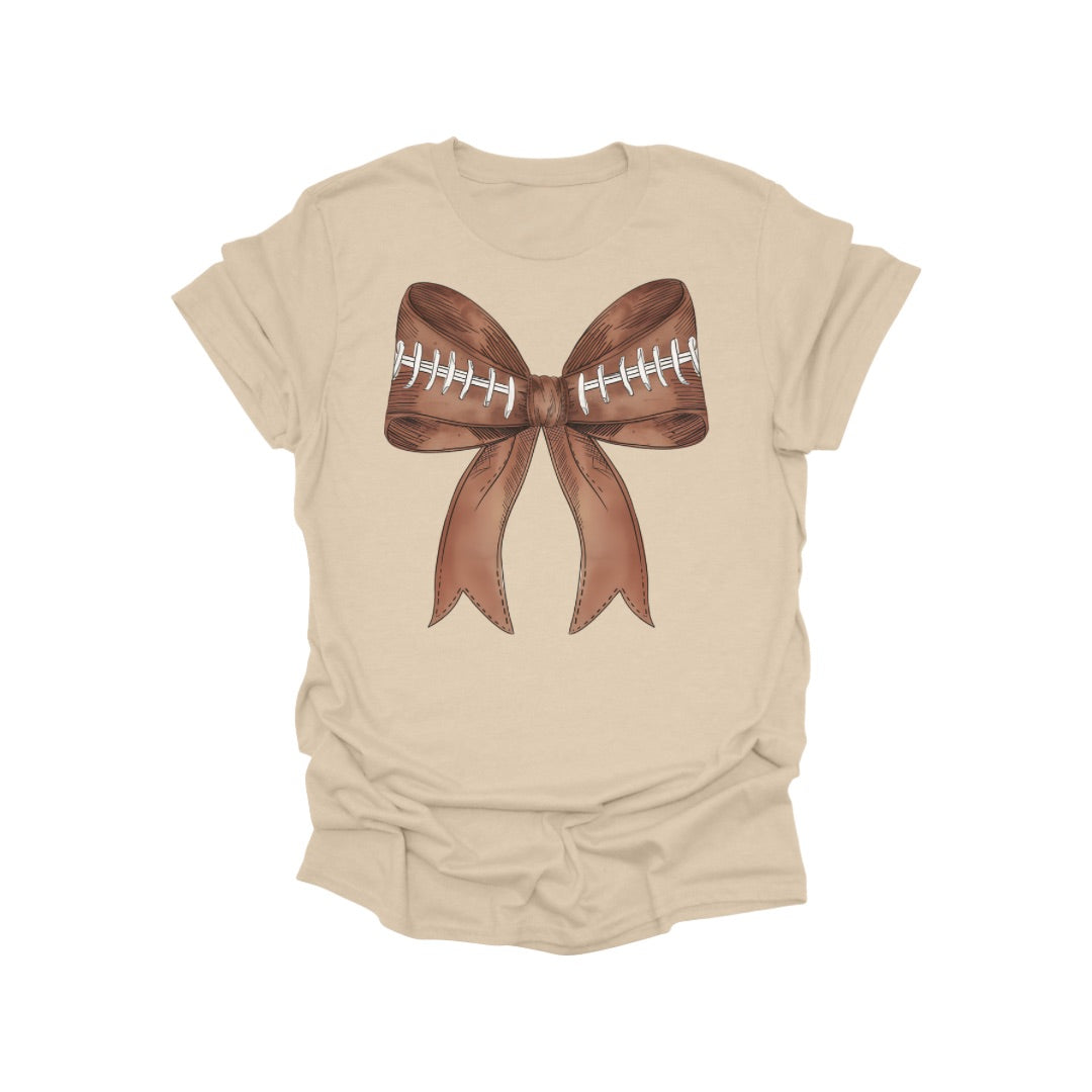 Football Bow Shirt – Cute Game Day Tee for Moms & Fans