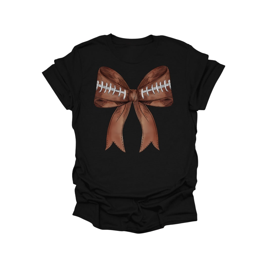 Football Bow Shirt – Cute Game Day Tee for Moms & Fans