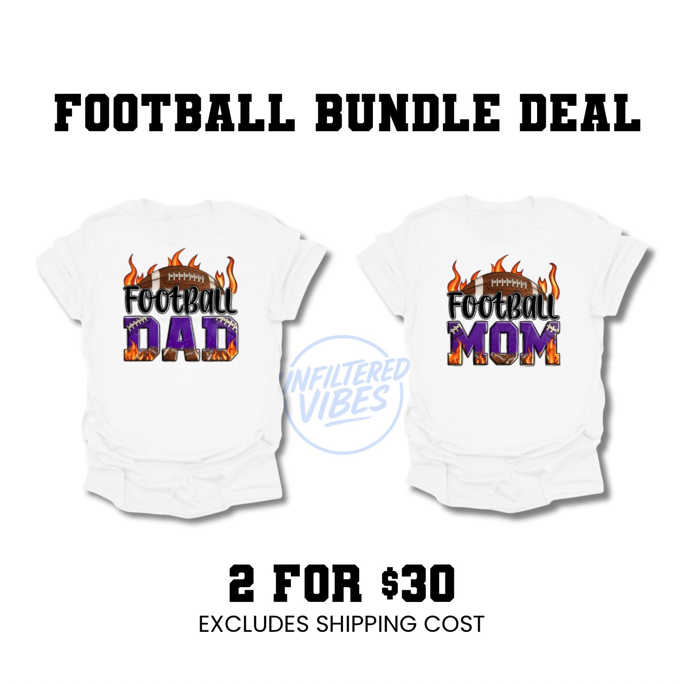 Football Mom & Dad Shirts | Game Day Tees | Buy 2 for $30