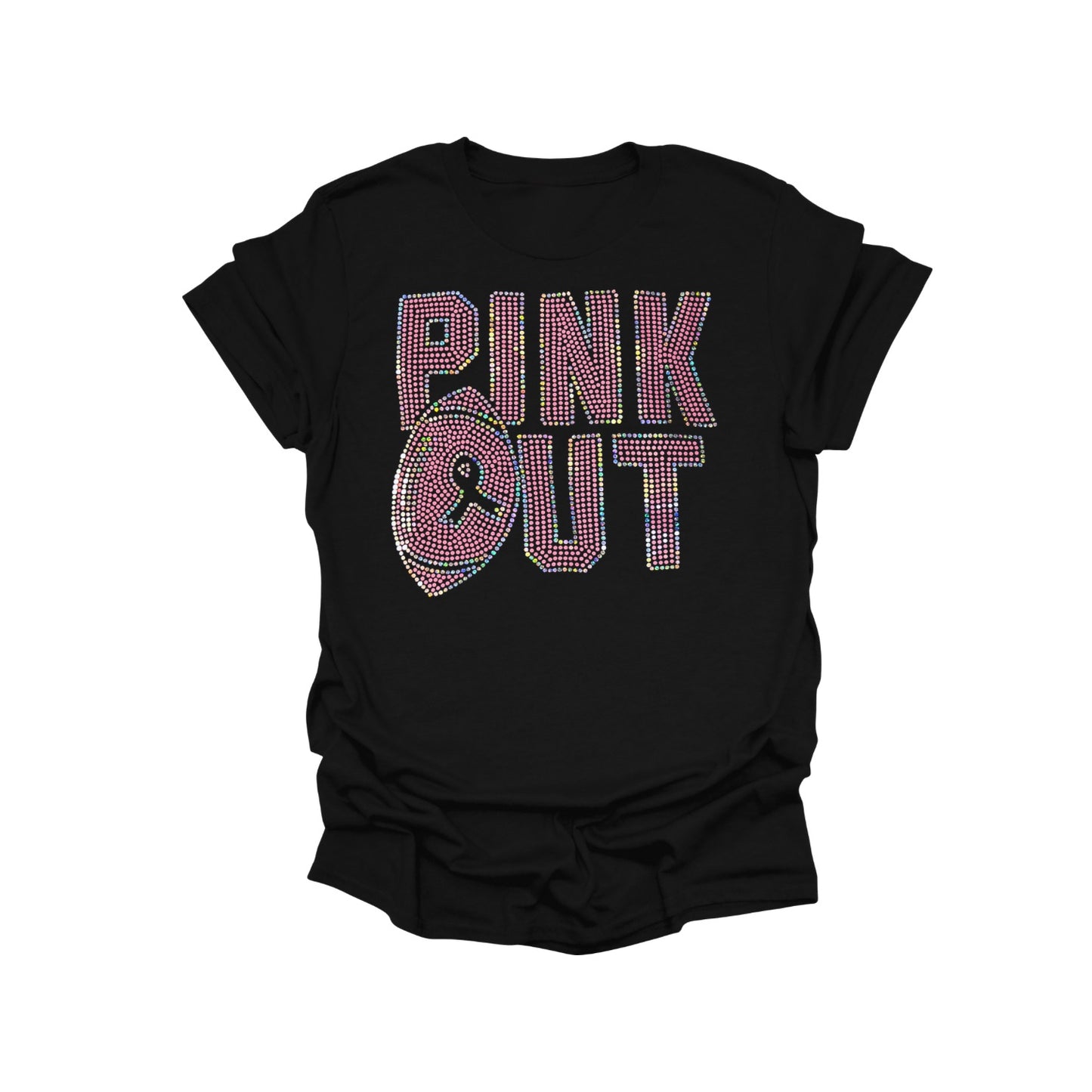 Pink Out Holographic Spangle T-Shirt | Breast Cancer Awareness & Game Day Spirit Wear (Pre-Order)