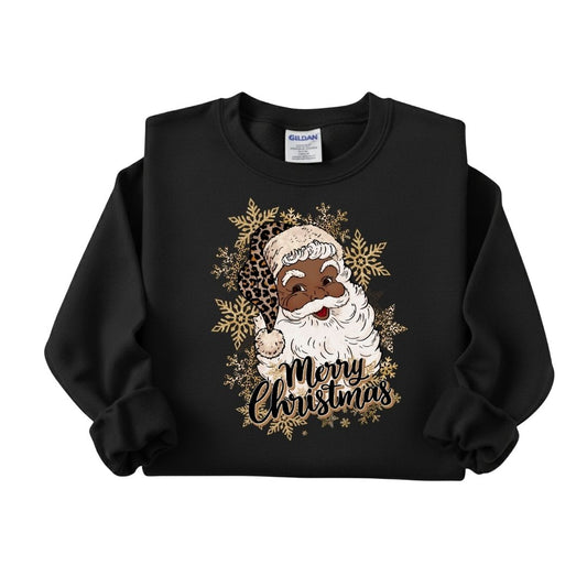 Black Santa Merry Christmas Sweatshirt