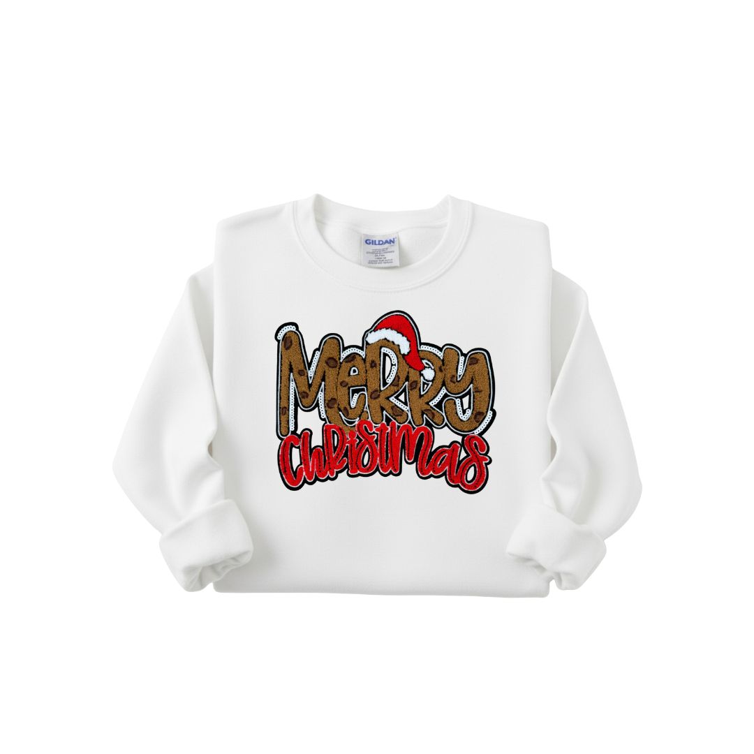 Merry Christmas Cookie Sequin and Chenille Patch