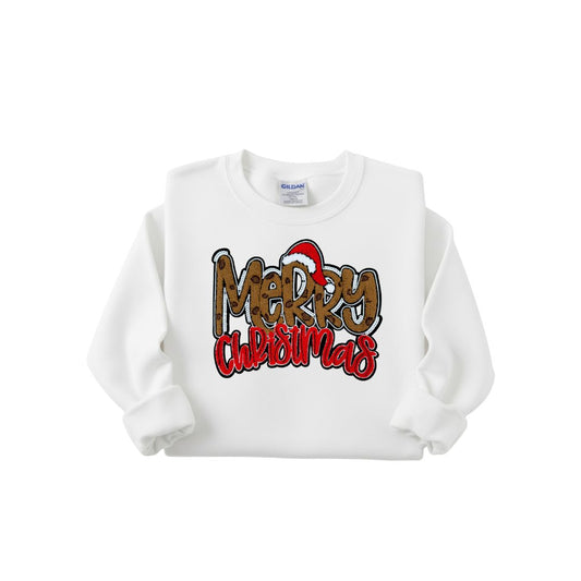 Merry Christmas Cookie Sequin and Chenille Patch