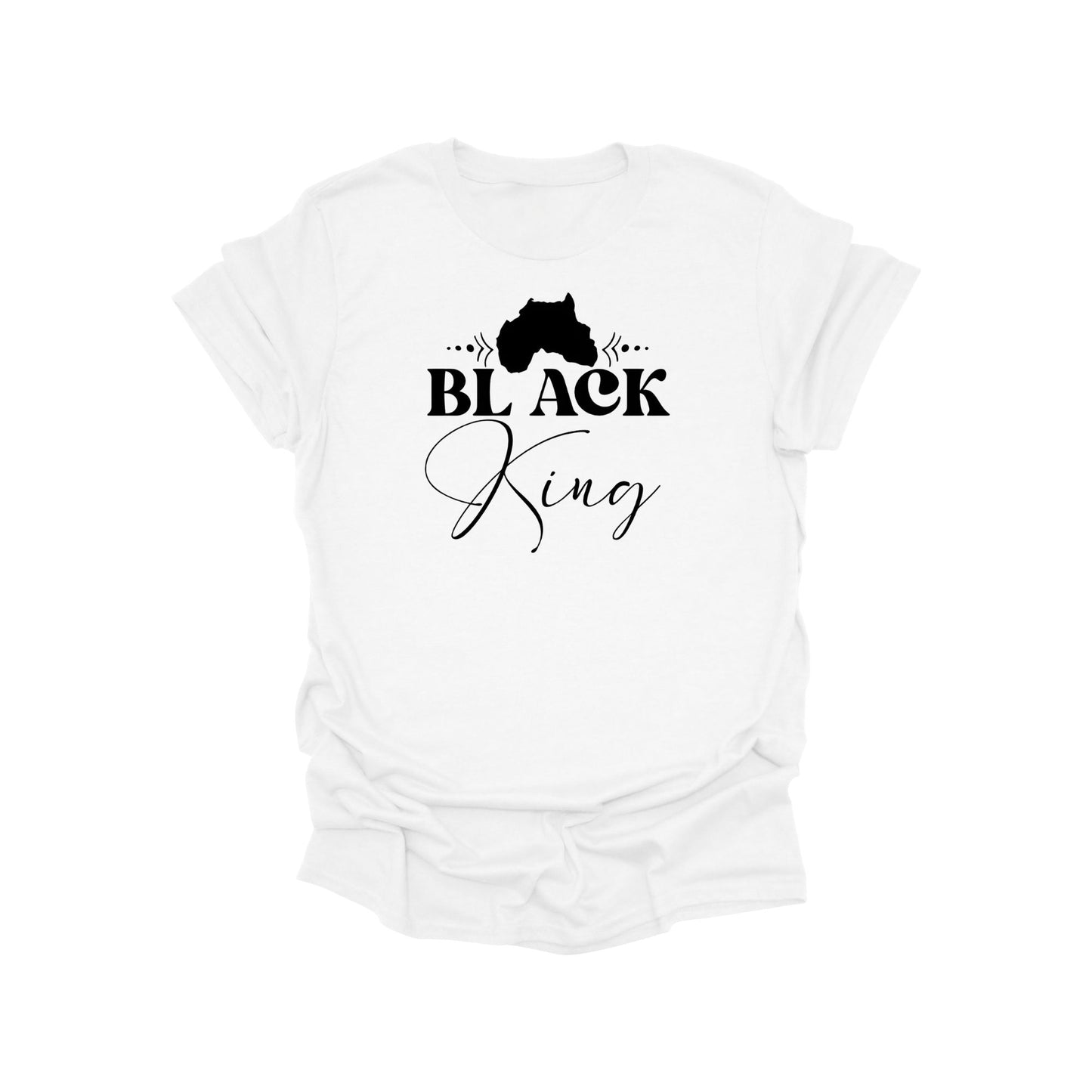 Black King Minimal Script Graphic Tee – White