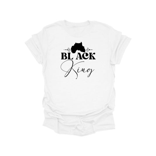 Black King Minimal Script Graphic Tee – White