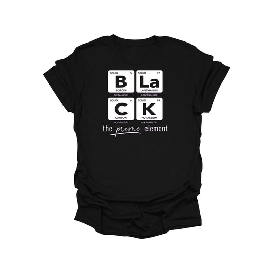 Black the Prime Element Periodic Graphic Tee – Black