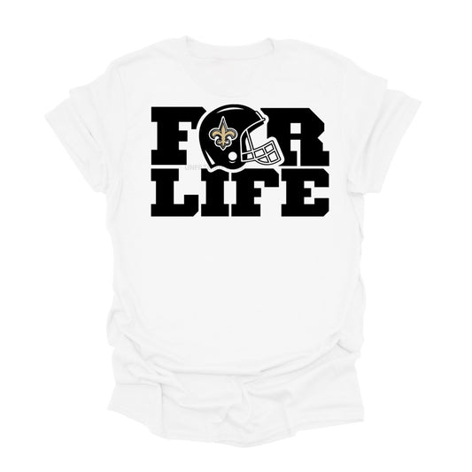 Black & Gold Football Shirt – For Life Helmet Tee