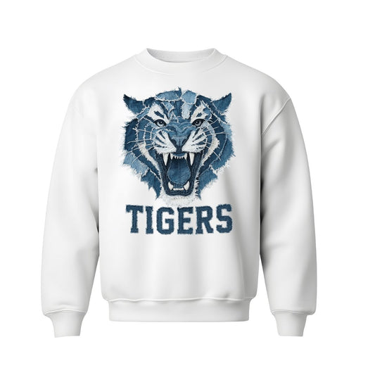 Roaring Denim-Look Tiger Sweatshirt
