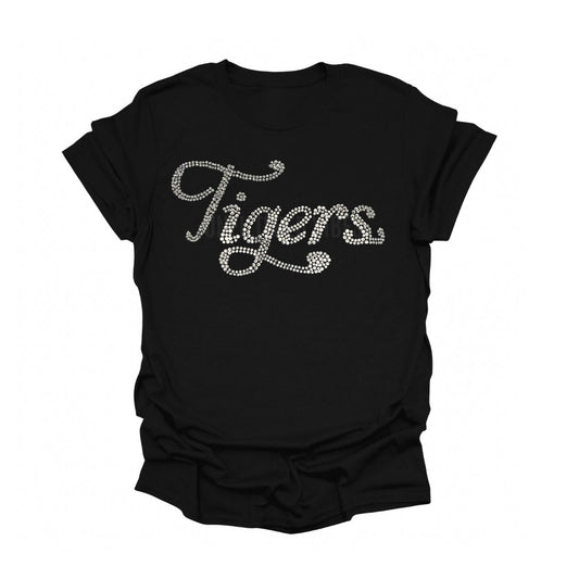 Rhinestone “Tigers” Script T-Shirt  Homecoming Bling Spirit Wear (Pre-Order)