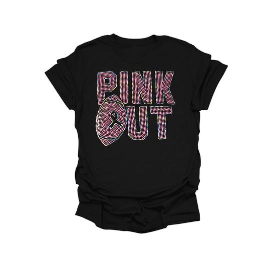 Pink Out Holographic Spangle T-Shirt | Breast Cancer Awareness & Game Day Spirit Wear (Pre-Order)