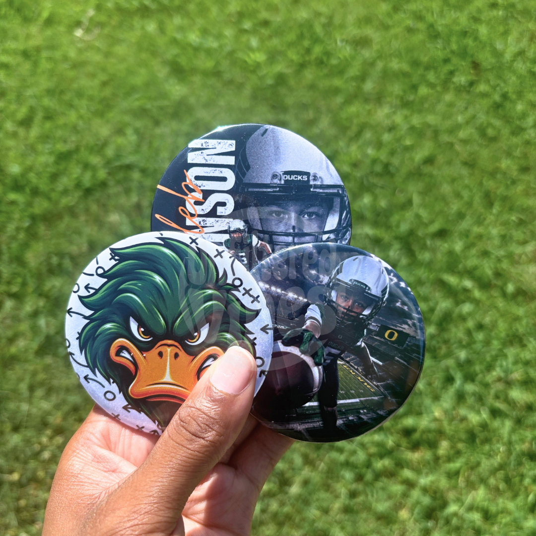 Custom Sports Photo Button |3 in| Personalized Athlete Pin
