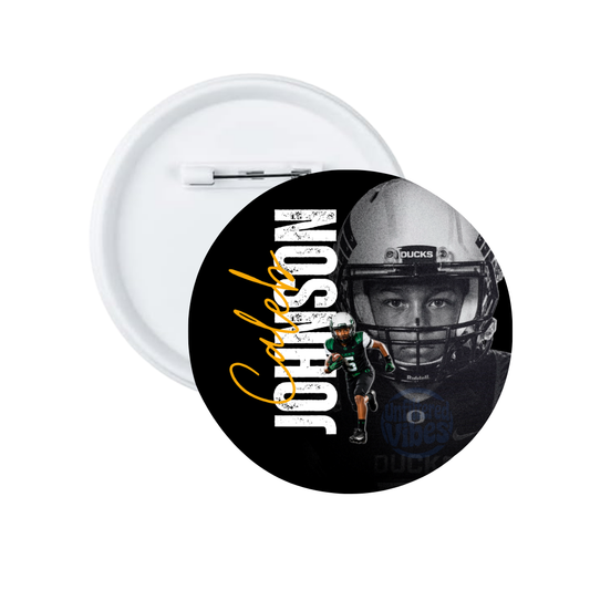 Custom Sports Photo Button |3 in| Personalized Athlete Pin