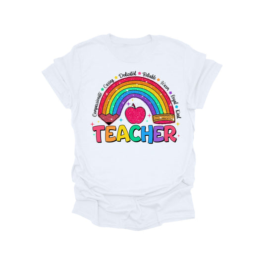 Rainbow Teacher Shirt – Colorful Teacher Appreciation Graphic Tee